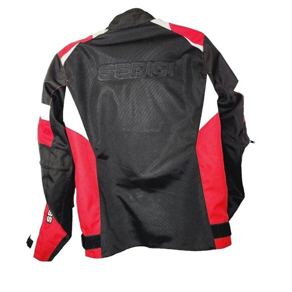 SEDICI Mesh Motorcycle Jacket Black Red White Mens Medium MISSING ARMOUR - Picture 11 of 16